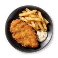 Pouletschnitzel mit Pommes Frites Teller